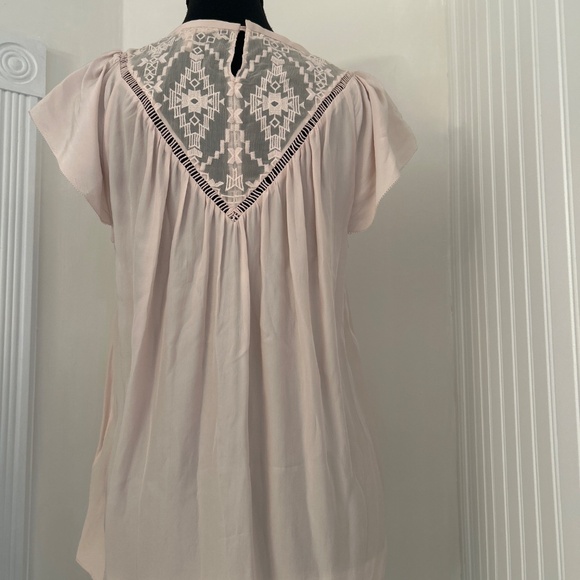 Feminine Pink Silk Flutter Sleeve Designer Top - Picture 2 of 4